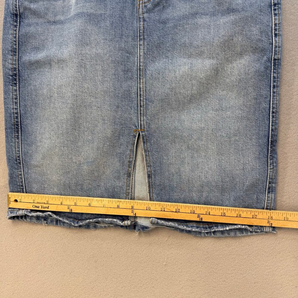 Pilcro and The Letterpress by Anthropologie Denim Skirt Women's 8 Blue Knee - Picture 9 of 10